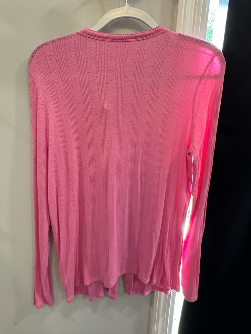 Posh Peanut Pink Pointelle Button Cardigan | Women’s Medium View 4